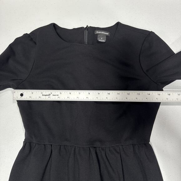 CLUB MONACO Black Bell Sleeve Loalla Ponte Dress Size 2 Classic Office Work - Picture 6 of 14